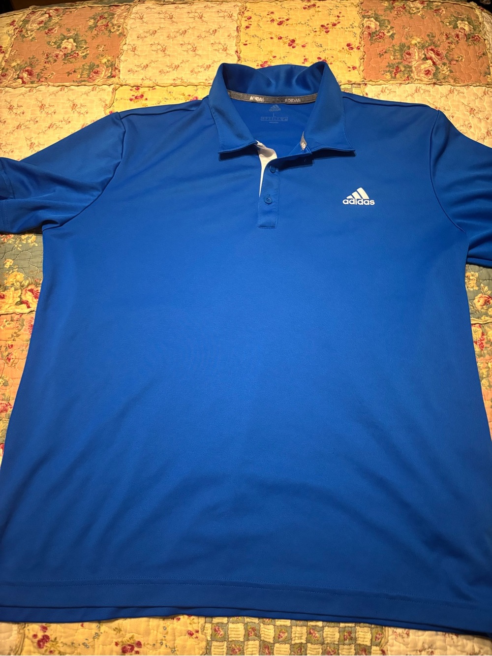 Adidas Men’s Blue Performance Polo Large